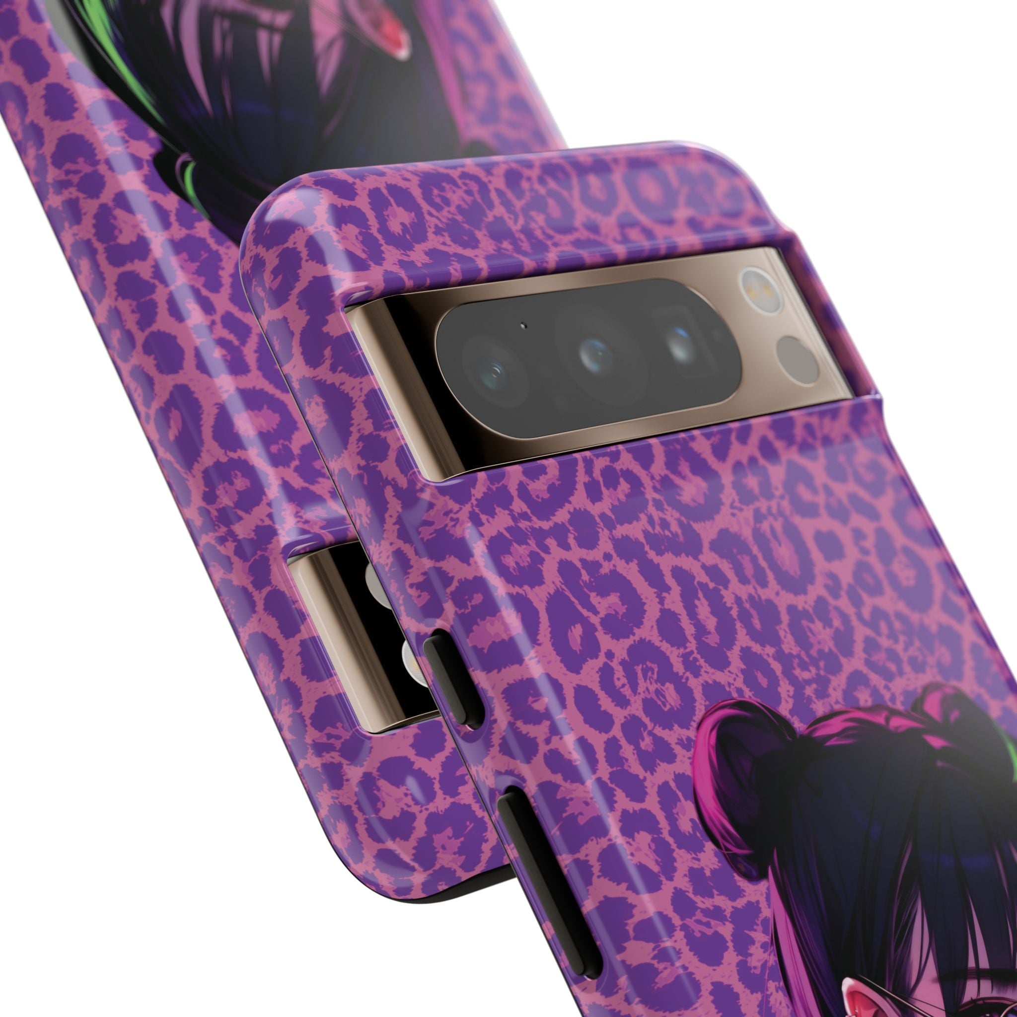 Purple Pink Leopard Kz iPhone, Galaxy and Google Tough Cases