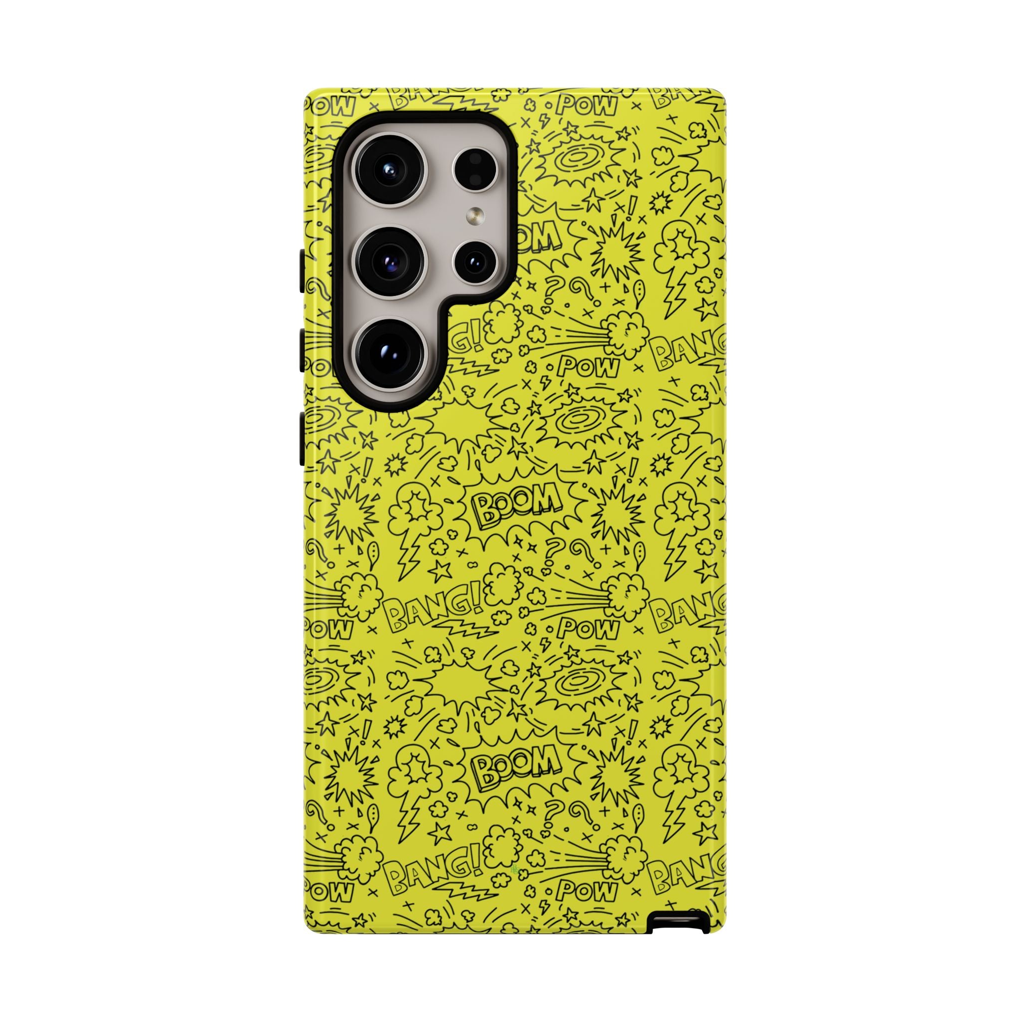 Neon Yellow Wow RG Tough Phone Case for iPhone, Galaxy, or Google Pixel