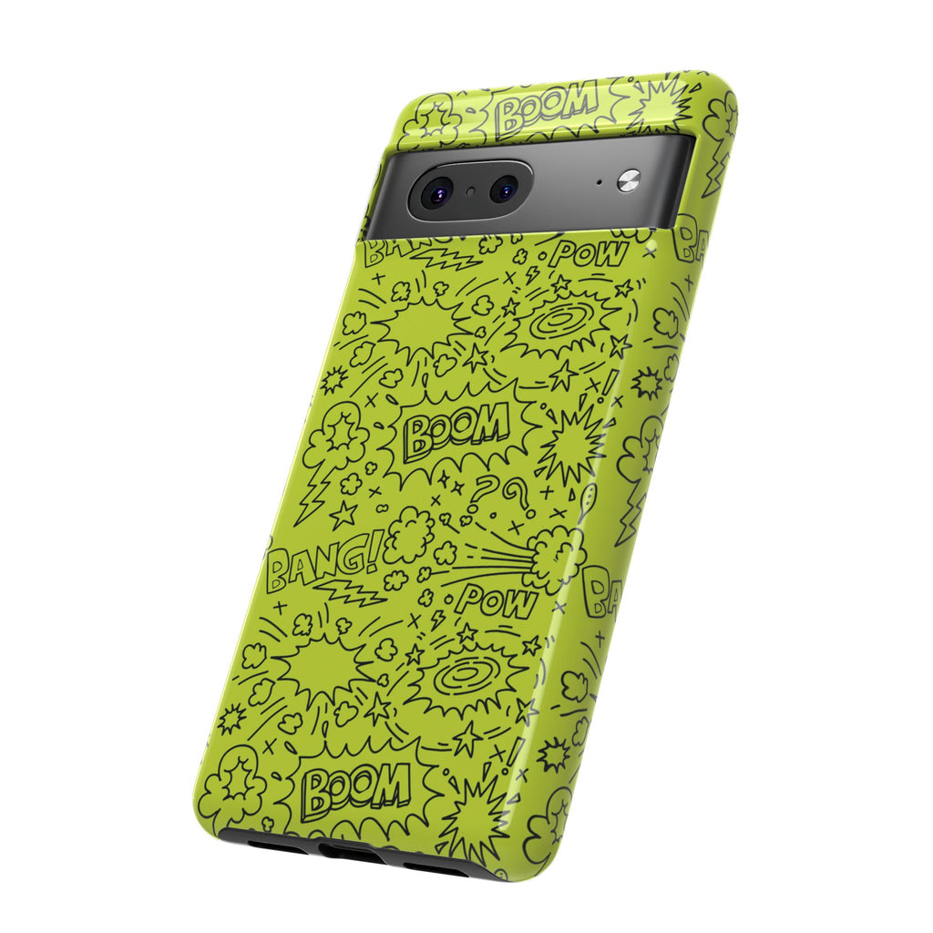 Neon Lime Wow Tough Case for iPhone, Galaxy, or Google Pixel