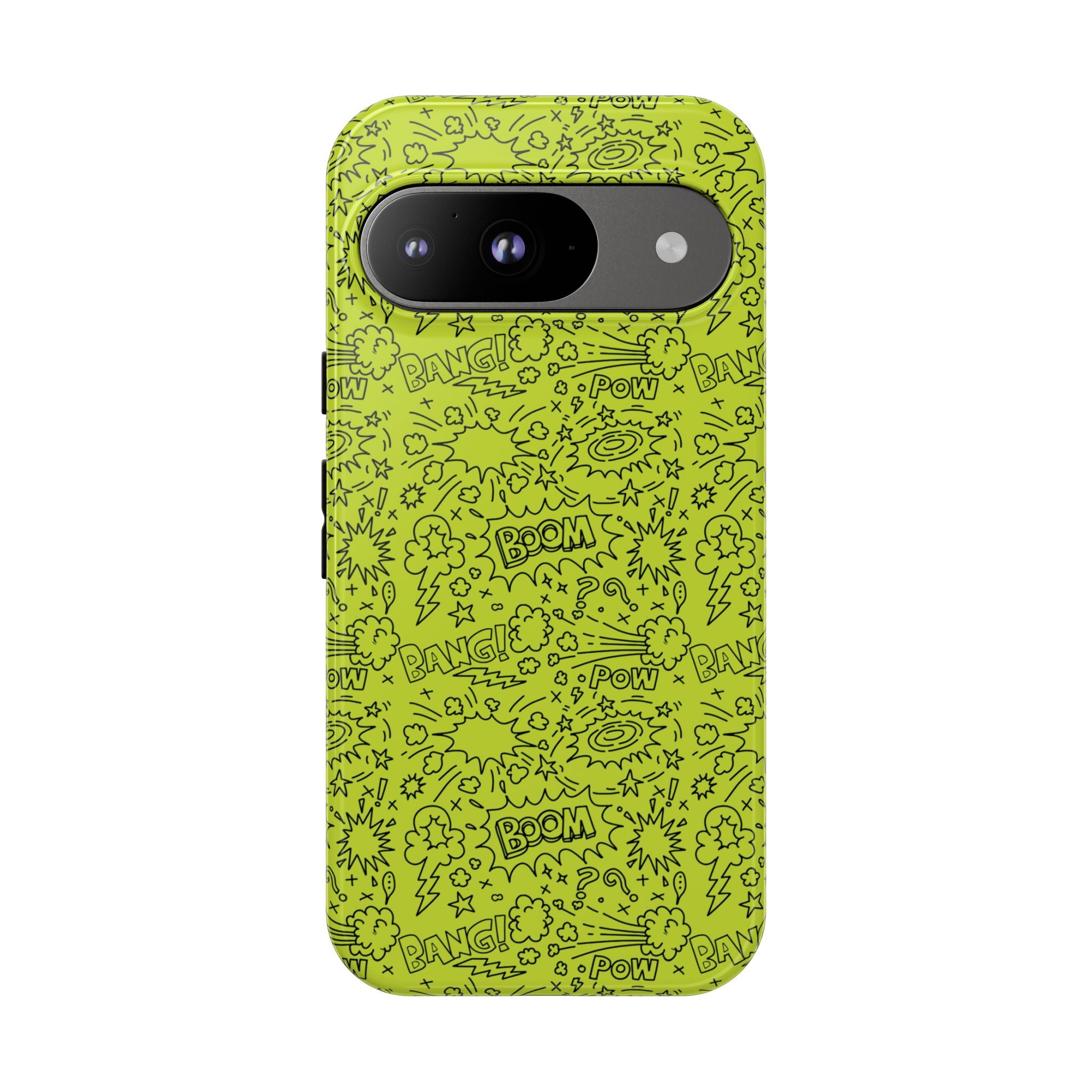 Neon Lime Wow Tough Case for iPhone, Galaxy, or Google Pixel