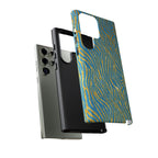 Blue Gold Zebra Tough Case for iPhone, Galaxy, or Google Pixel