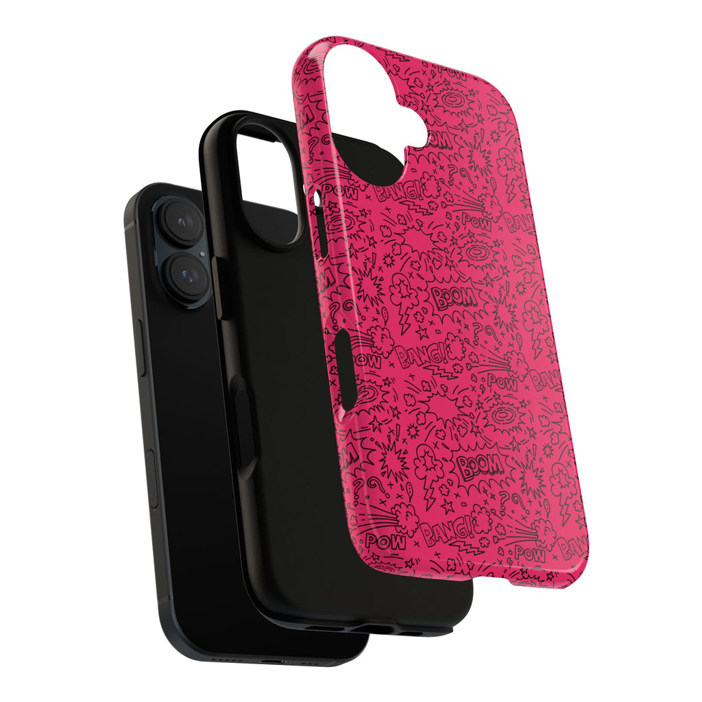 Pink Wow Tough Case for iPhone, Galaxy, or Google Pixel
