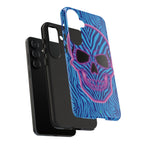 Neon Zebra Skull Tough Phone Case for iPhone, Galaxy, or Google Pixel