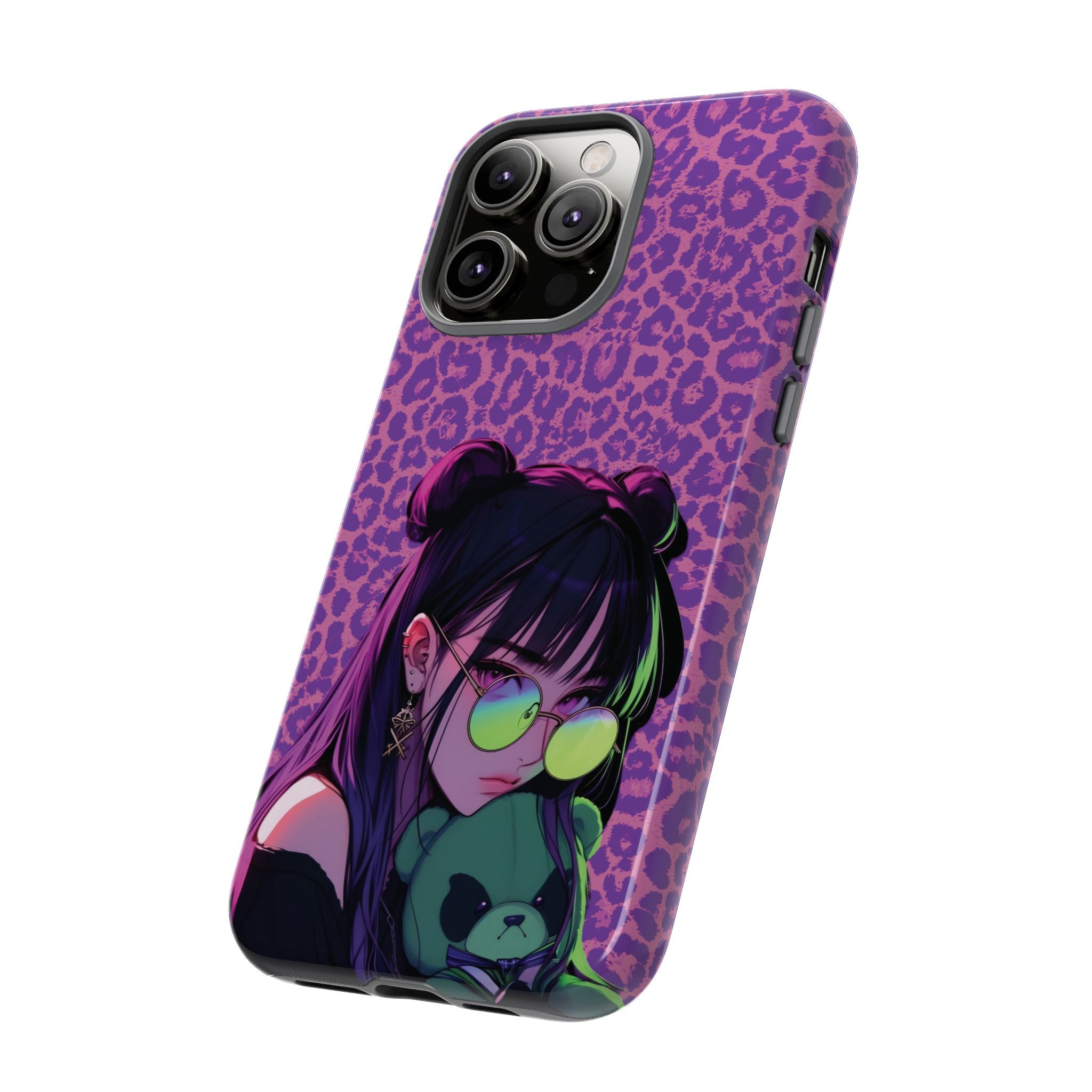 Purple Pink Leopard Kz iPhone, Galaxy and Google Tough Cases