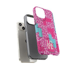 Retro Love Pink Leopard RG Tough Phone Case for iPhone, Galaxy, or Google Pixel
