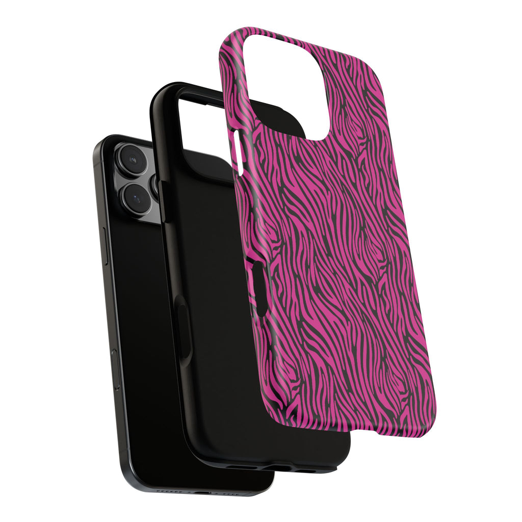 Pink Zebra Tough Phone Case for iPhone, Galaxy, or Google Pixel