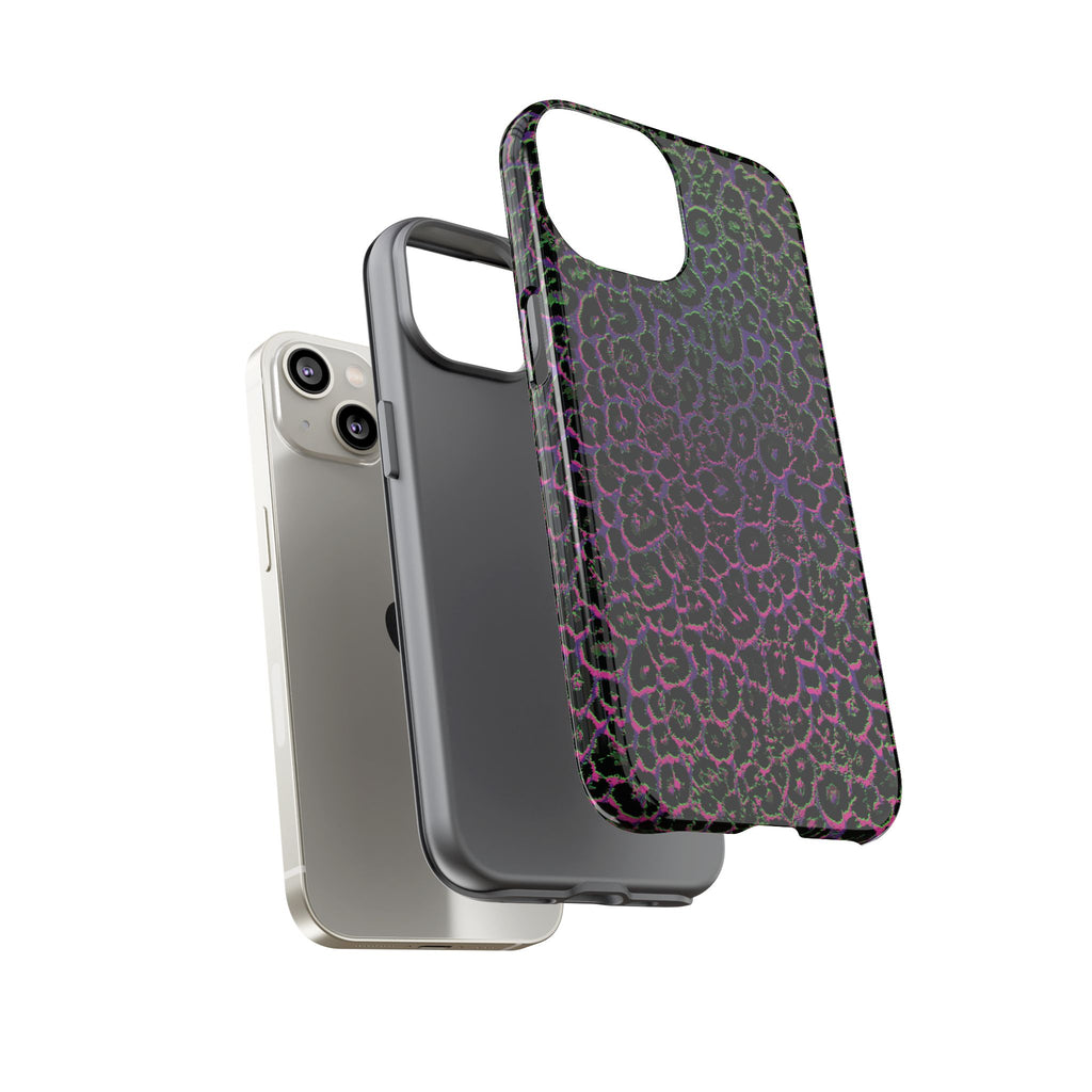 Colorful Leopard Tough Phone Case for iPhone, Galaxy, or Google Pixel