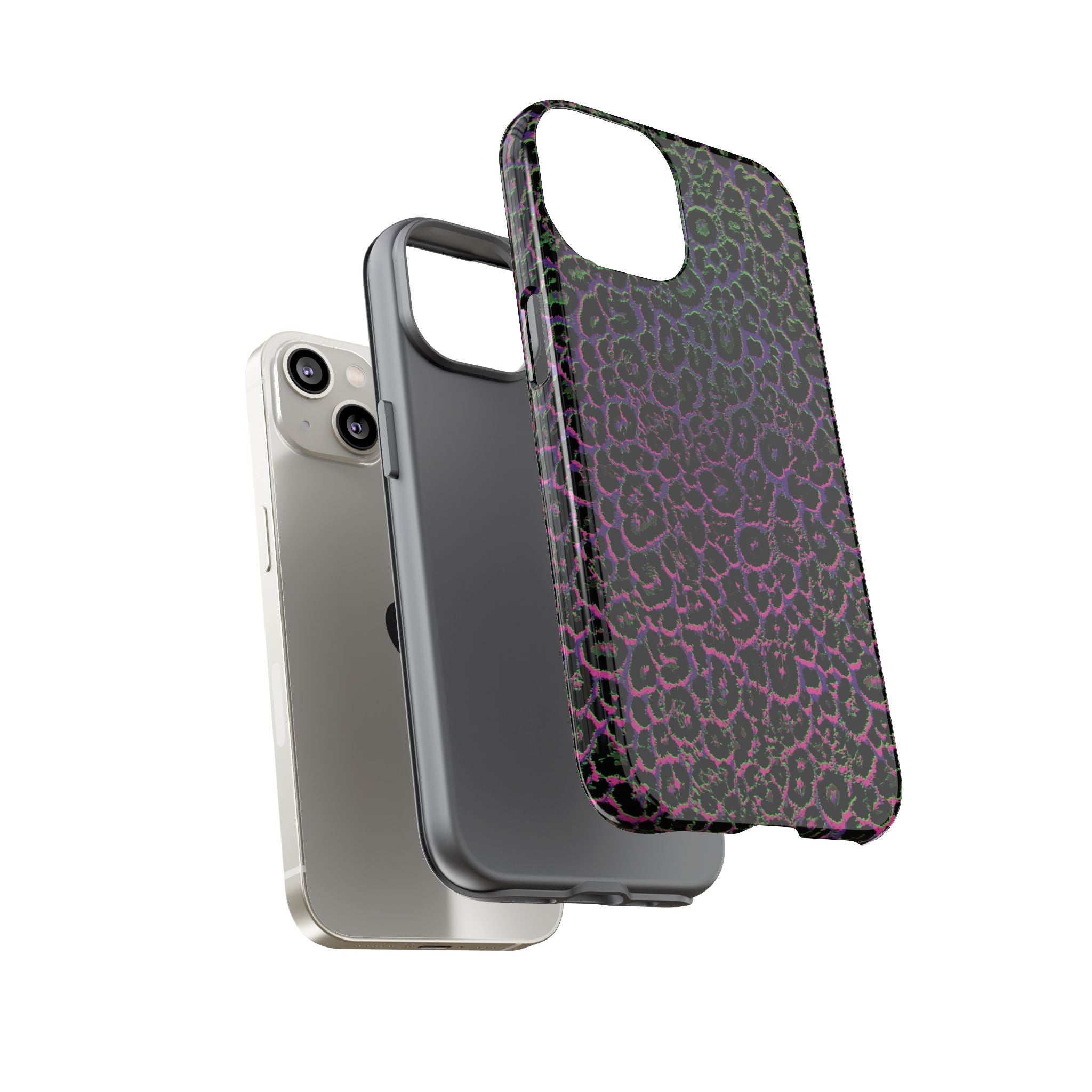 Colorful Leopard Tough Phone Case for iPhone, Galaxy, or Google Pixel