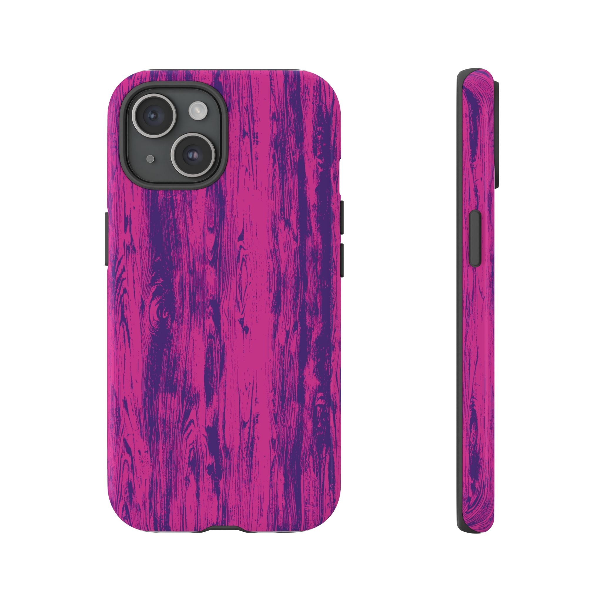Pink Purple Wood Tough Phone Case iPhone, Galaxy, or Google Pixel