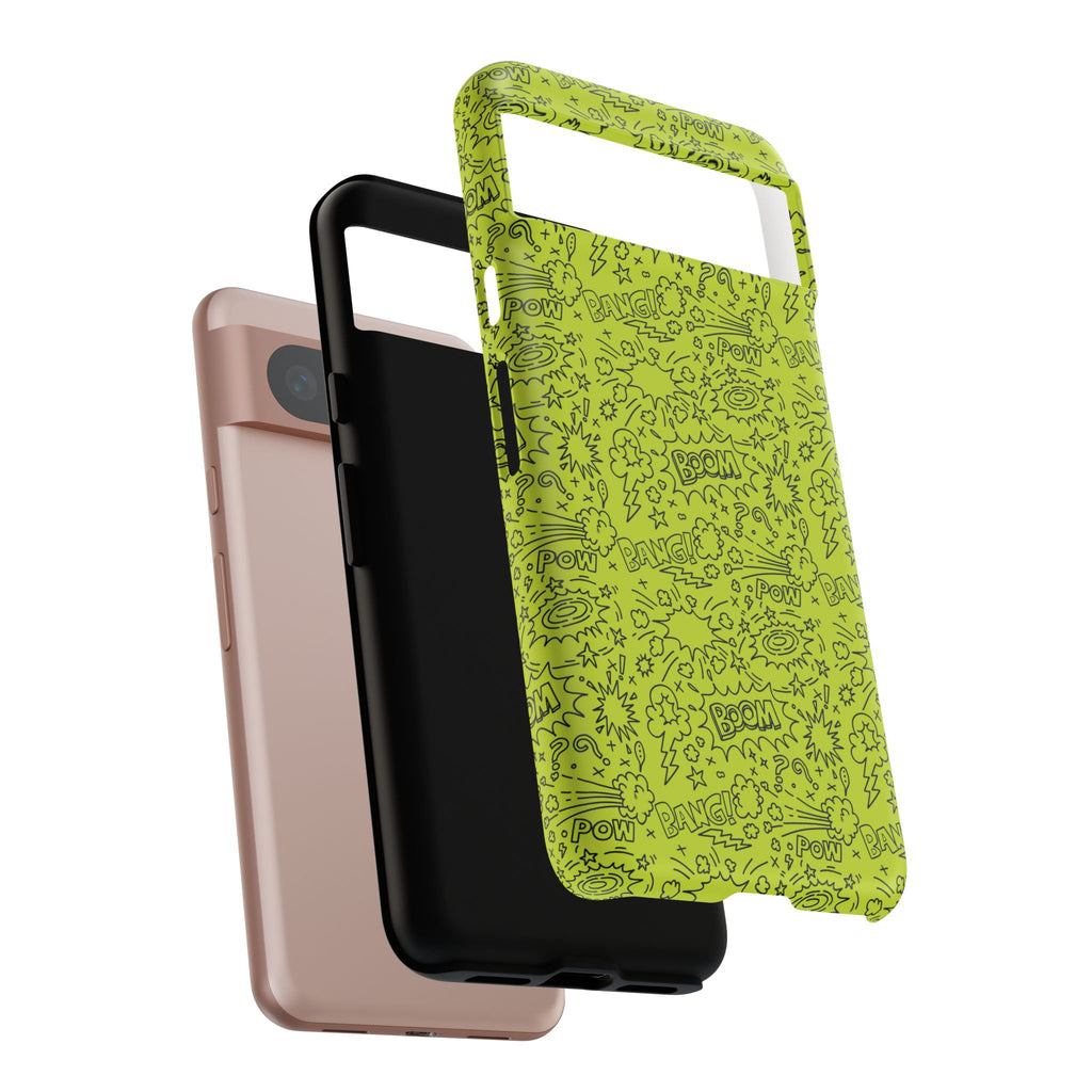 Neon Lime Wow Tough Case for iPhone, Galaxy, or Google Pixel