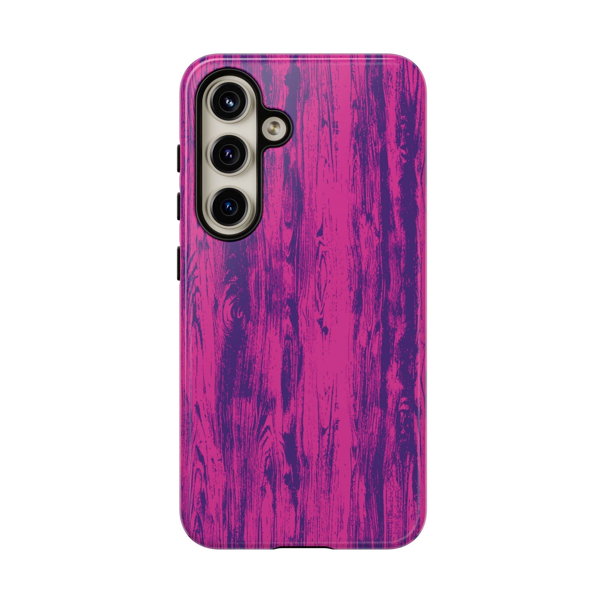 Pink Purple Wood Tough Phone Case iPhone, Galaxy, or Google Pixel