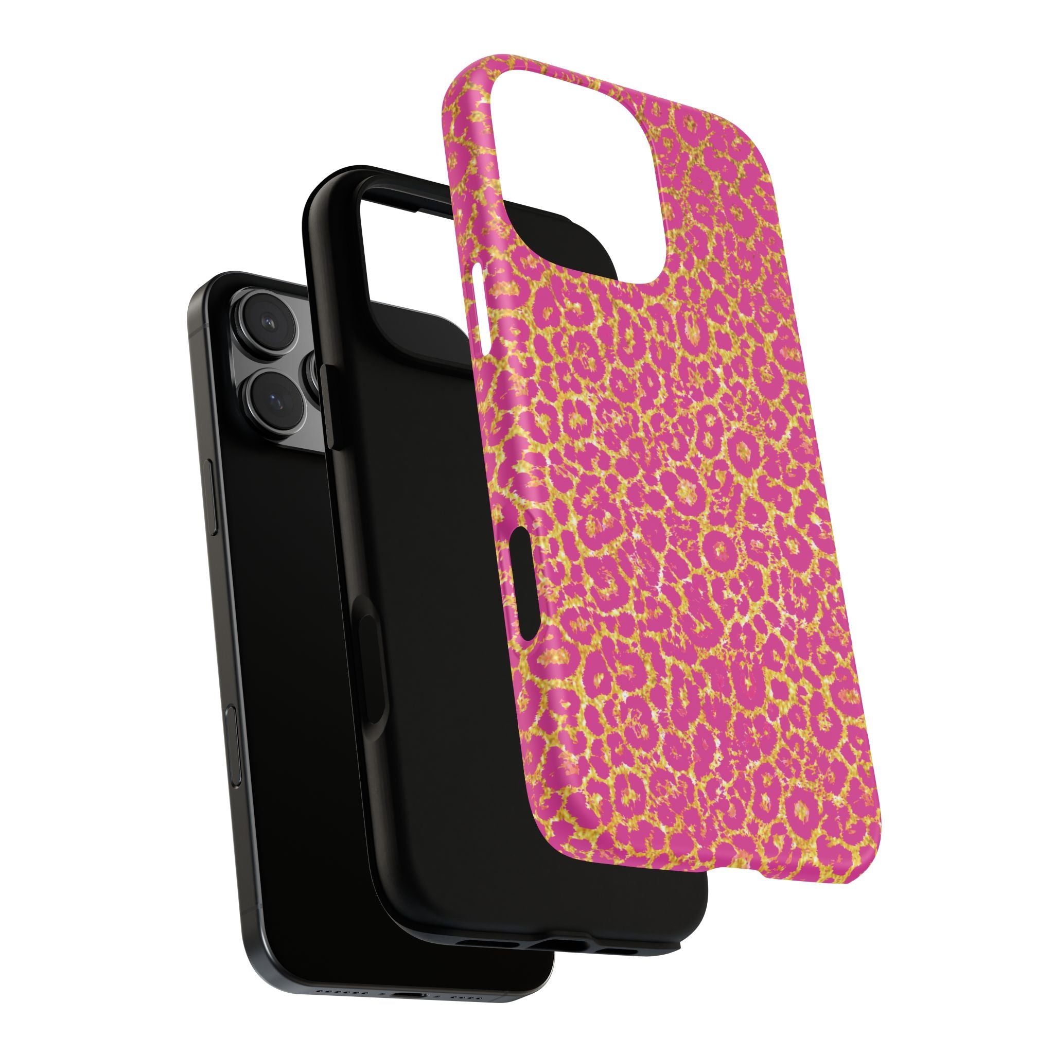 Pink Gold Leopard Tough Case for iPhone, Galaxy, or Google Pixel