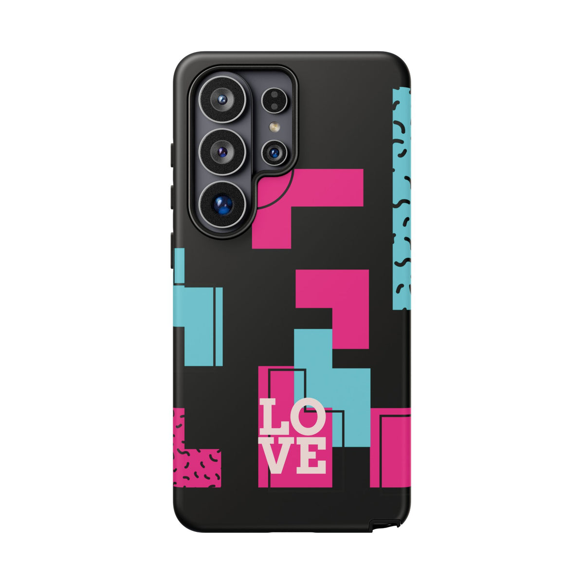 Retro Blocks LOVE Tough Case for iPhone, Galaxy or Google Pixel