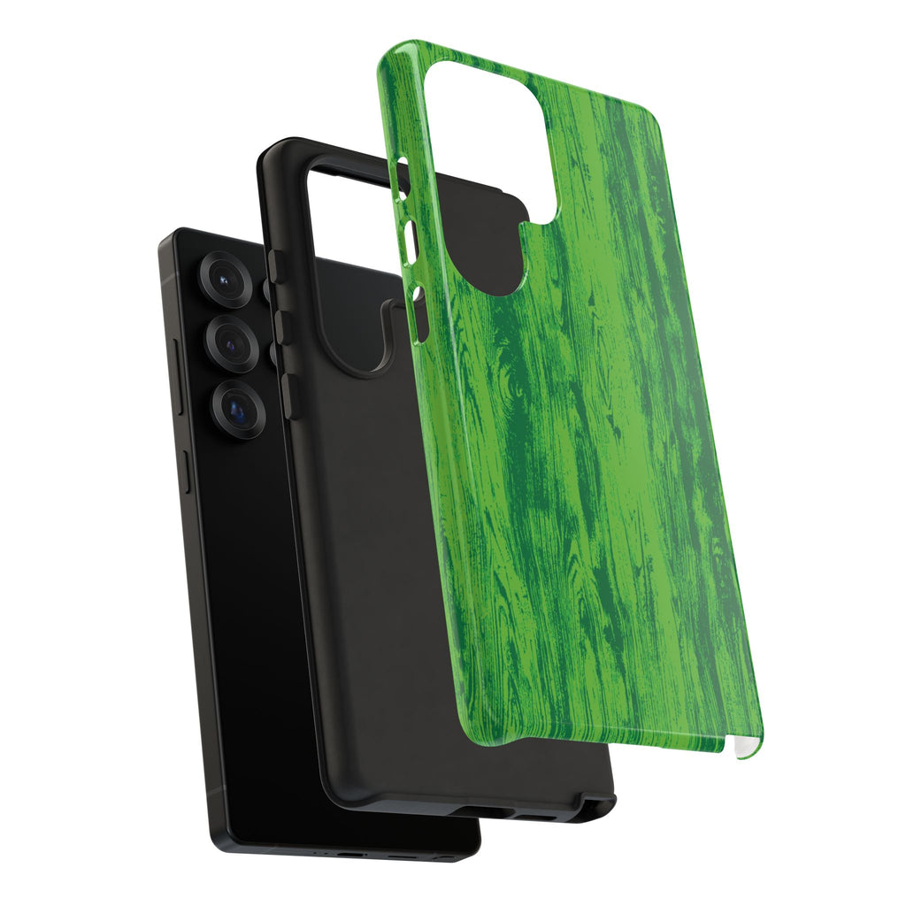Neon Green Wood Tough Phone Case iPhone, Galaxy, or Google Pixel