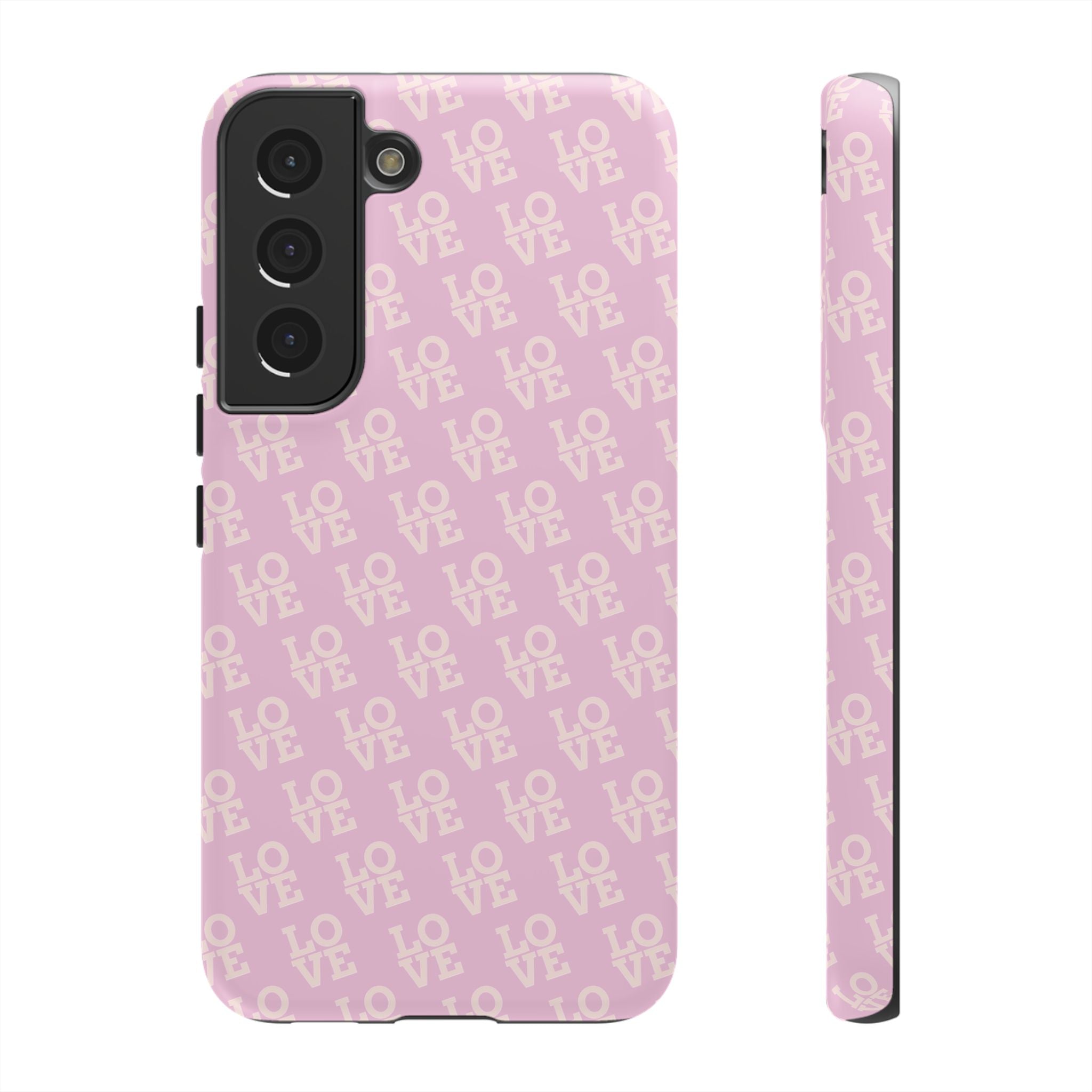 LOVE Pink Tough Phone Case for iPhone, Galaxy, or Google Pixel