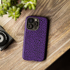 Purple Leopard Tough Case for iPhone, Galaxy or Google Pixel