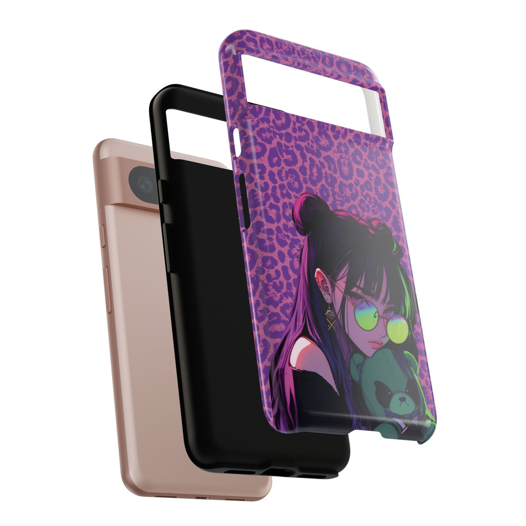 Purple Pink Leopard Kz iPhone, Galaxy and Google Tough Cases