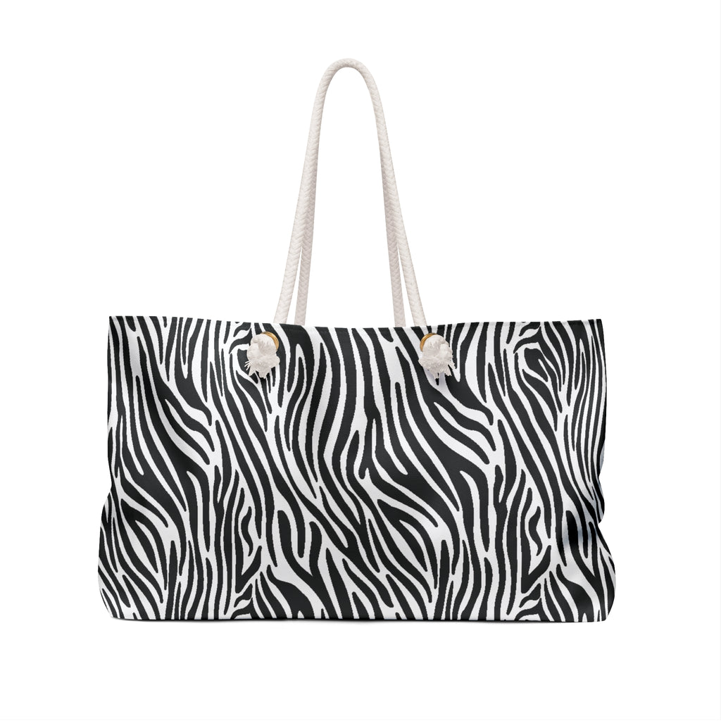 Zebra Eco Friendly Weekender Bag, Travel Tote, Beach Bag