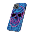 Neon Zebra Skull Tough Phone Case for iPhone, Galaxy, or Google Pixel
