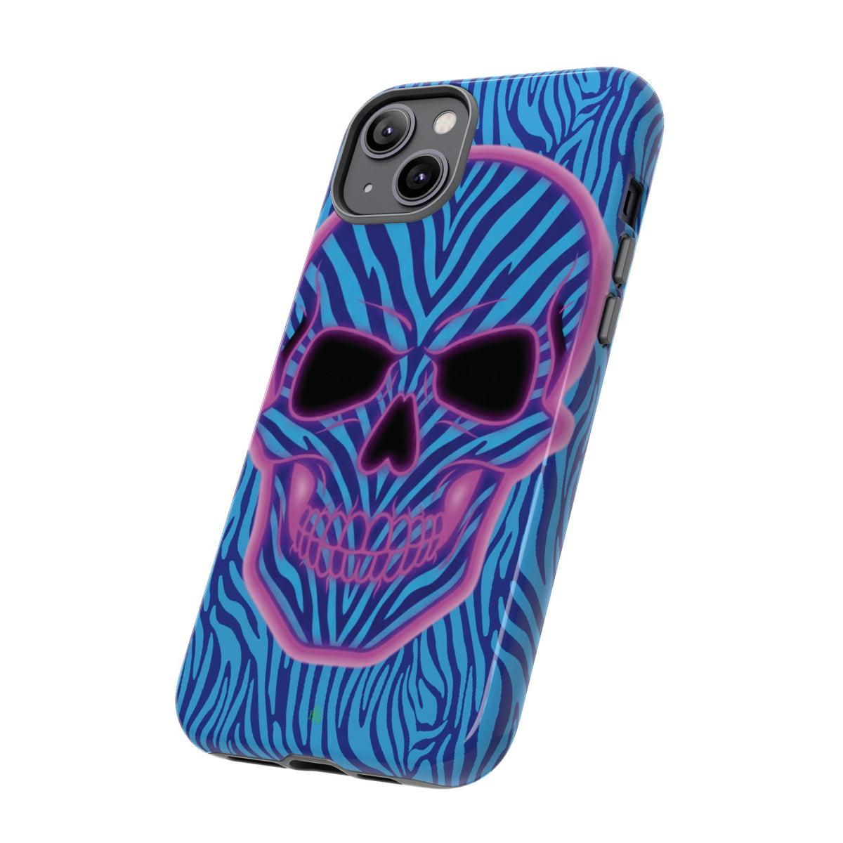 Neon Zebra Skull Tough Phone Case for iPhone, Galaxy, or Google Pixel