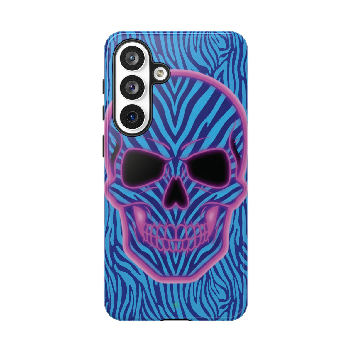Neon Zebra Skull Tough Phone Case for iPhone, Galaxy, or Google Pixel