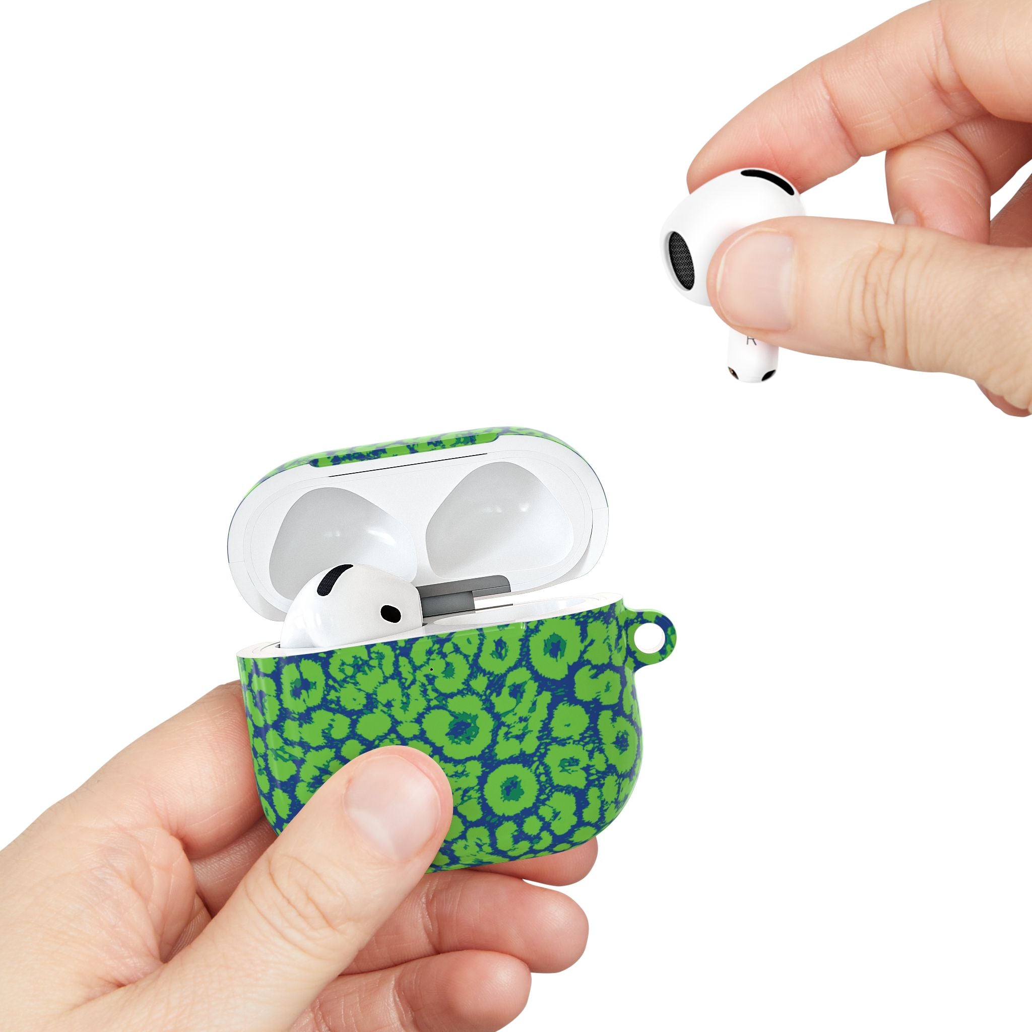 Blue and Green Leopard AirPod Cases