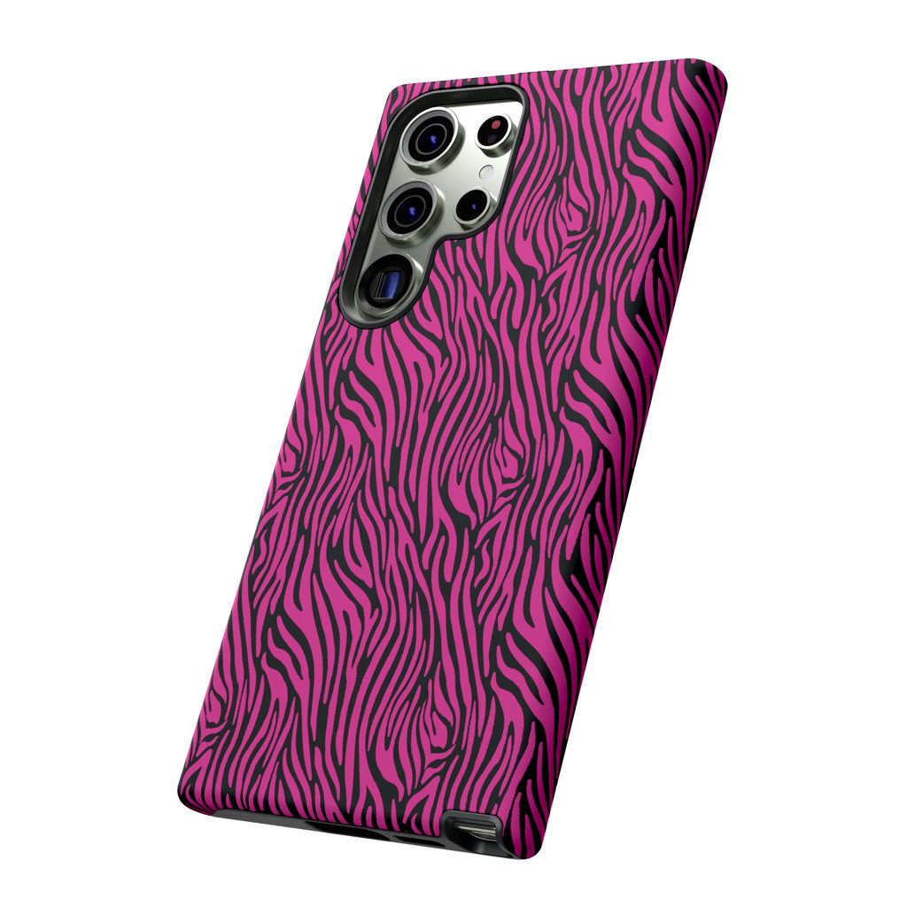 Pink Zebra Tough Phone Case for iPhone, Galaxy, or Google Pixel
