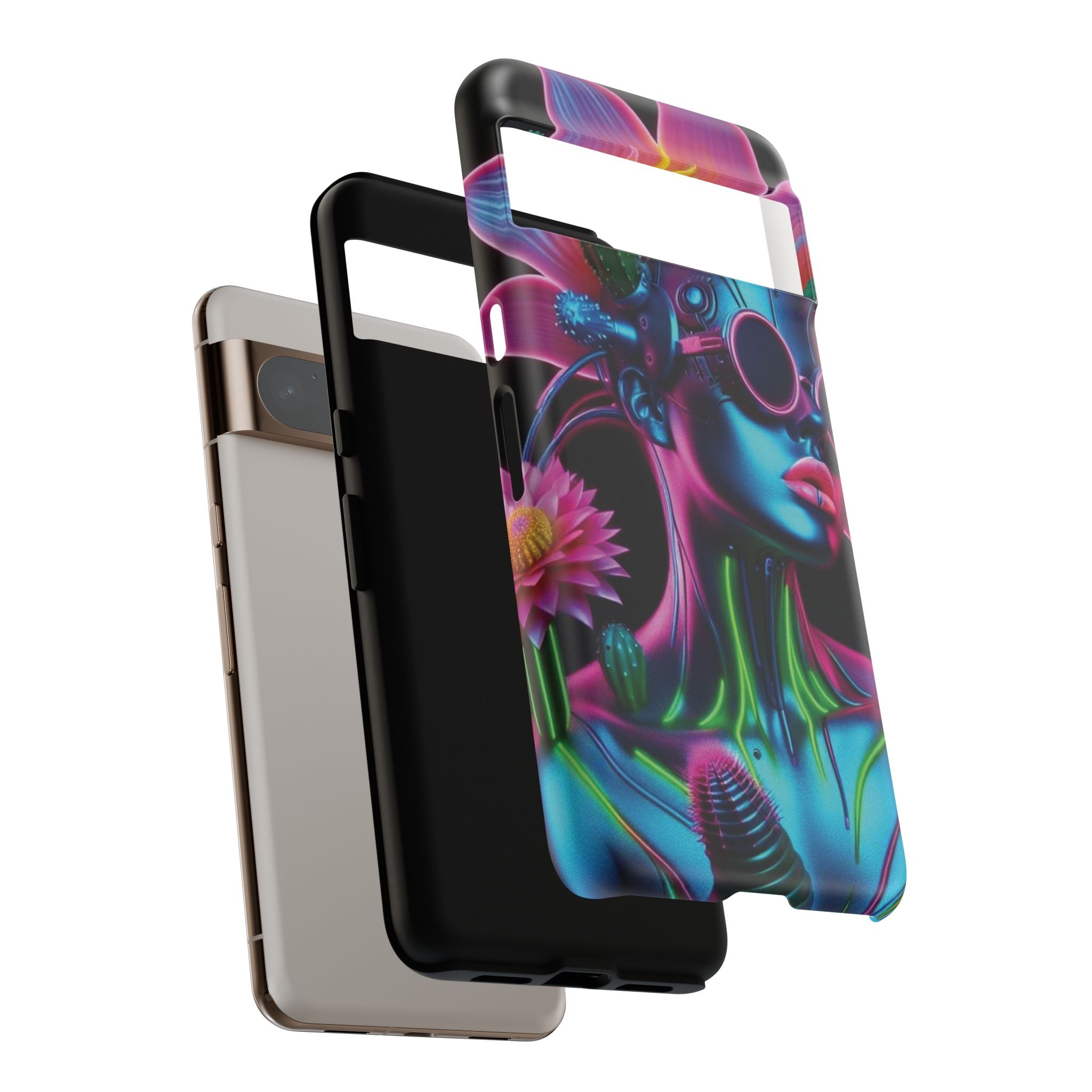 Neon Androgen Cactus Flower Tough Phone Case for iPhone, Galaxy, or Google Pixel