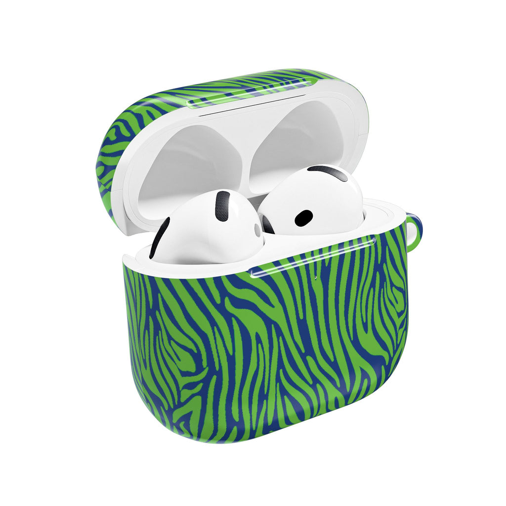 Blue and Green Zebra AirPod Cases