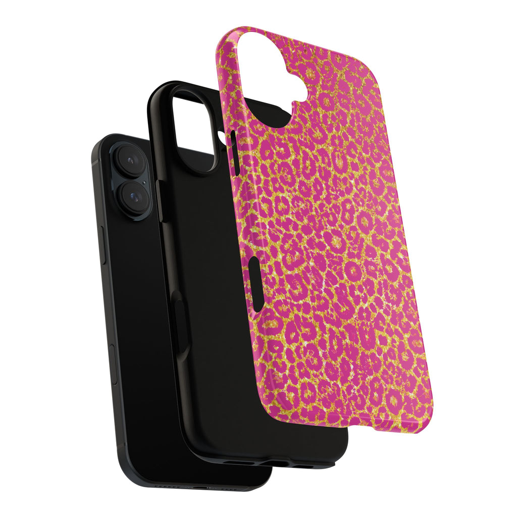 Pink Gold Leopard Tough Case for iPhone, Galaxy, or Google Pixel