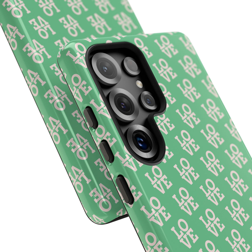 LOVE Aqua Tough Phone Case for iPhone, Galaxy, or Google Pixel