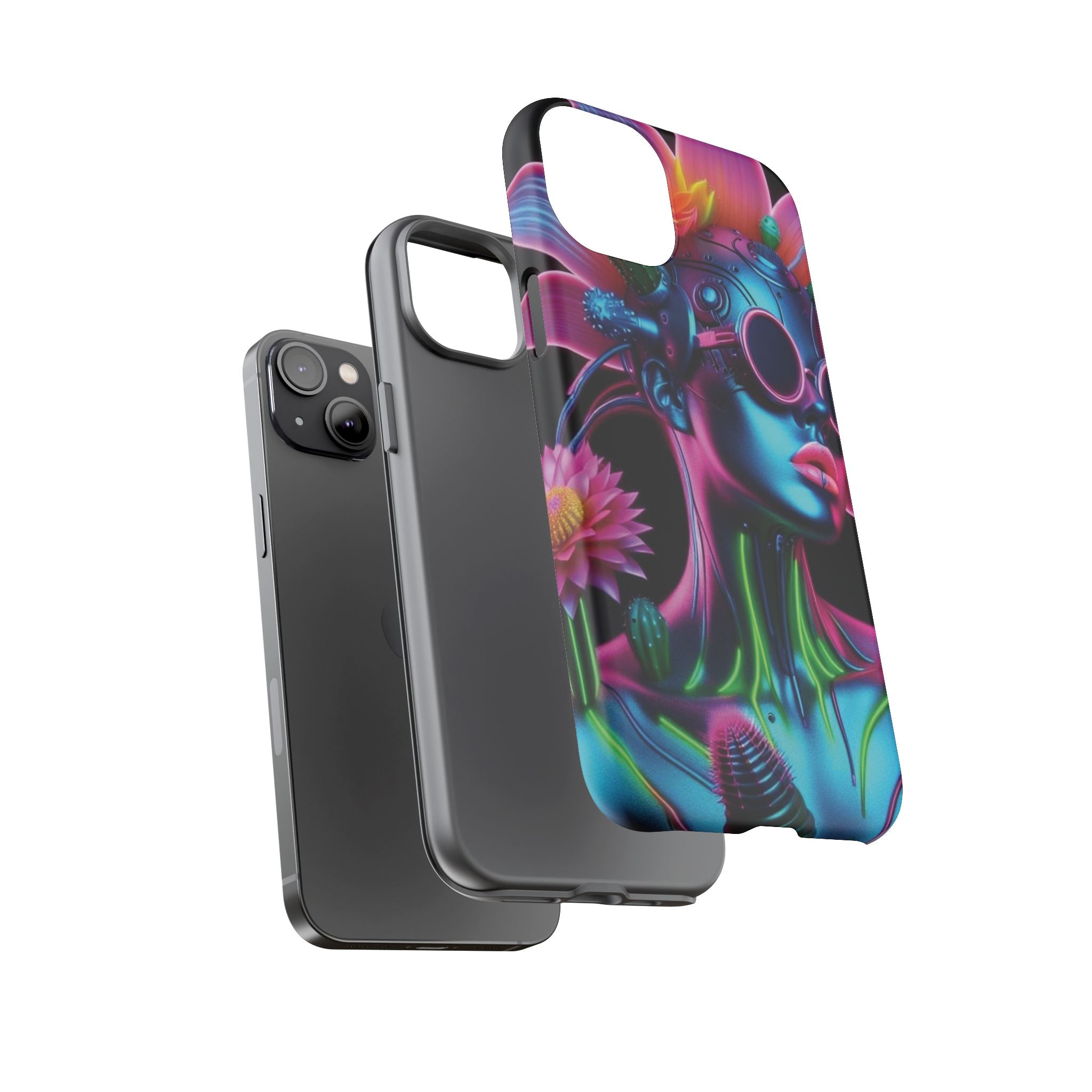 Neon Androgen Cactus Flower Tough Phone Case for iPhone, Galaxy, or Google Pixel