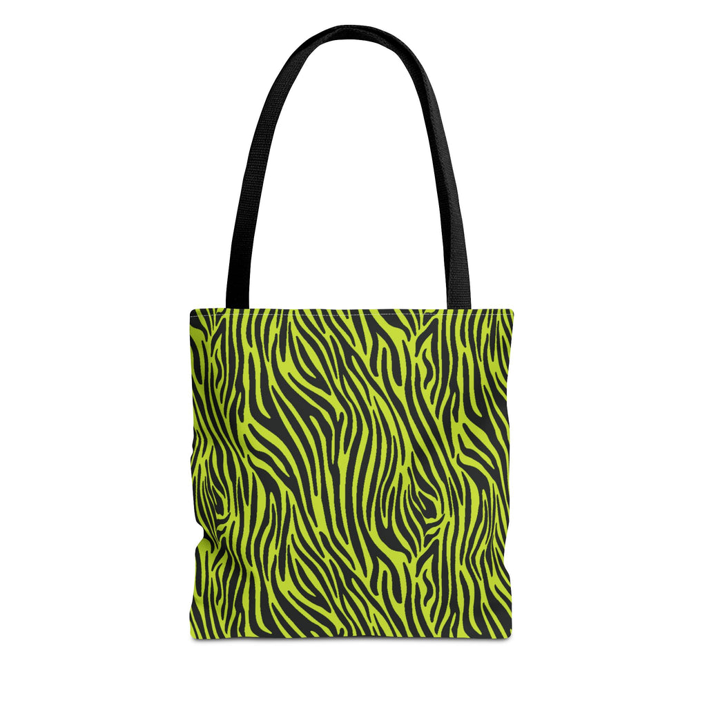 Neon Lime Zebra Tote Bags