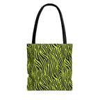 Neon Lime Zebra Tote Bags