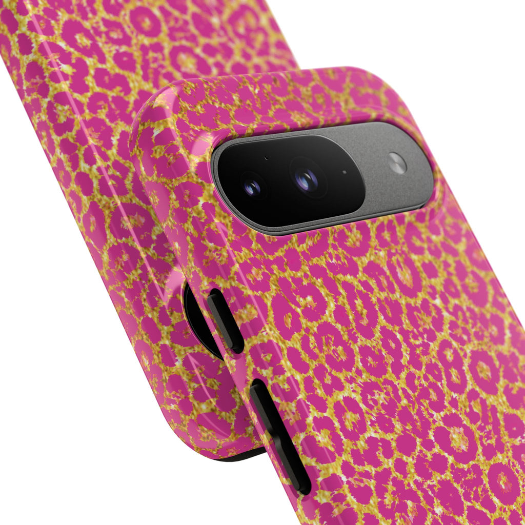Pink Gold Leopard Tough Case for iPhone, Galaxy, or Google Pixel