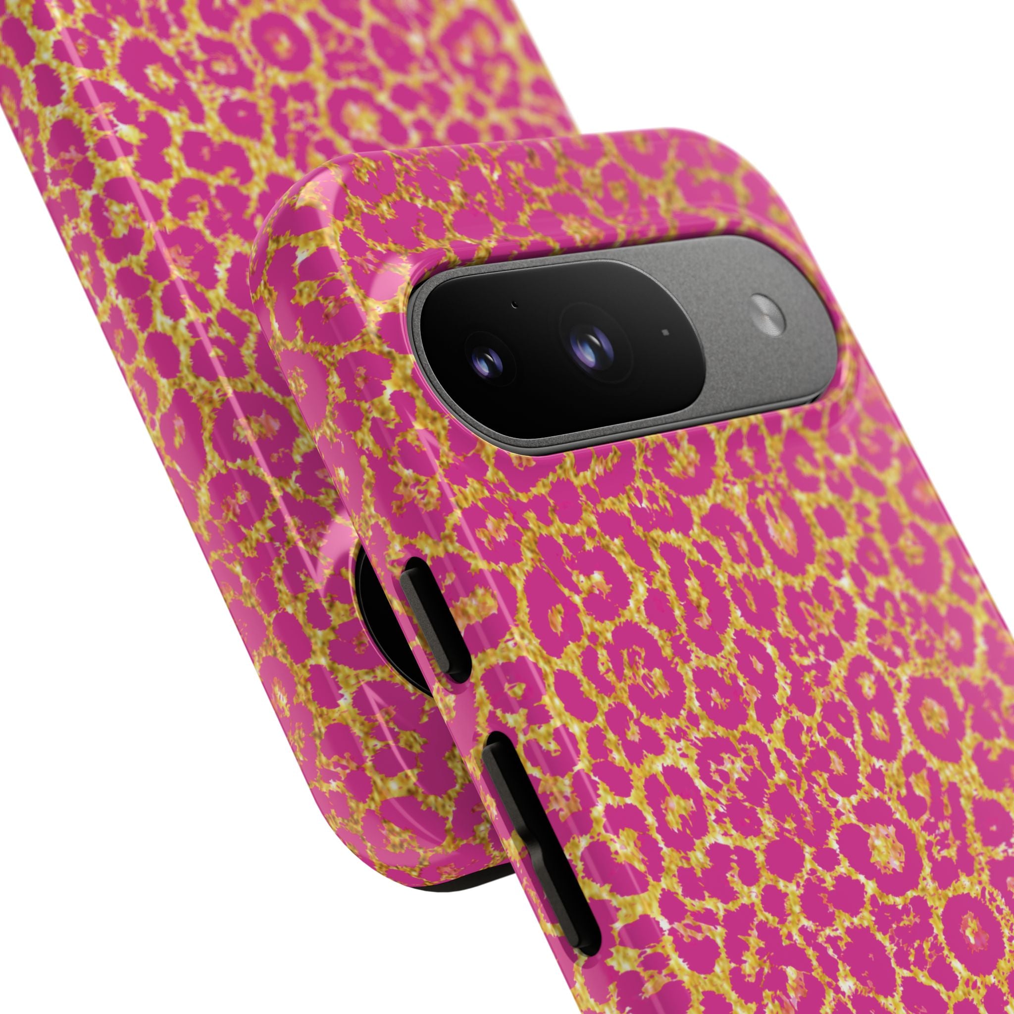 Pink Gold Leopard Tough Case for iPhone, Galaxy, or Google Pixel