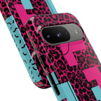Pink Love Retro Blocks Leopard RG Tough Phone Case for iPhone, Galaxy, or Google Pixel