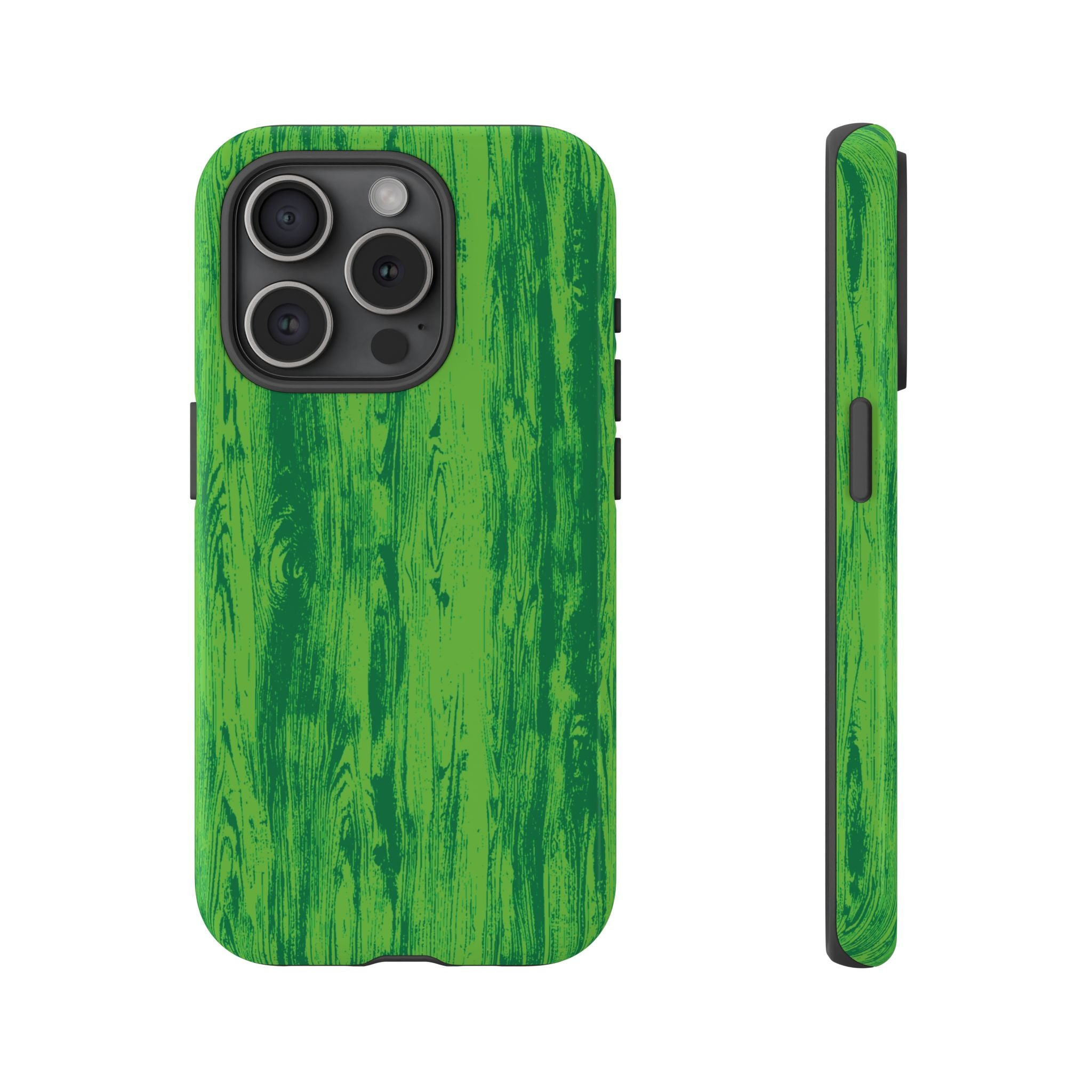 Neon Green Wood Tough Phone Case iPhone, Galaxy, or Google Pixel