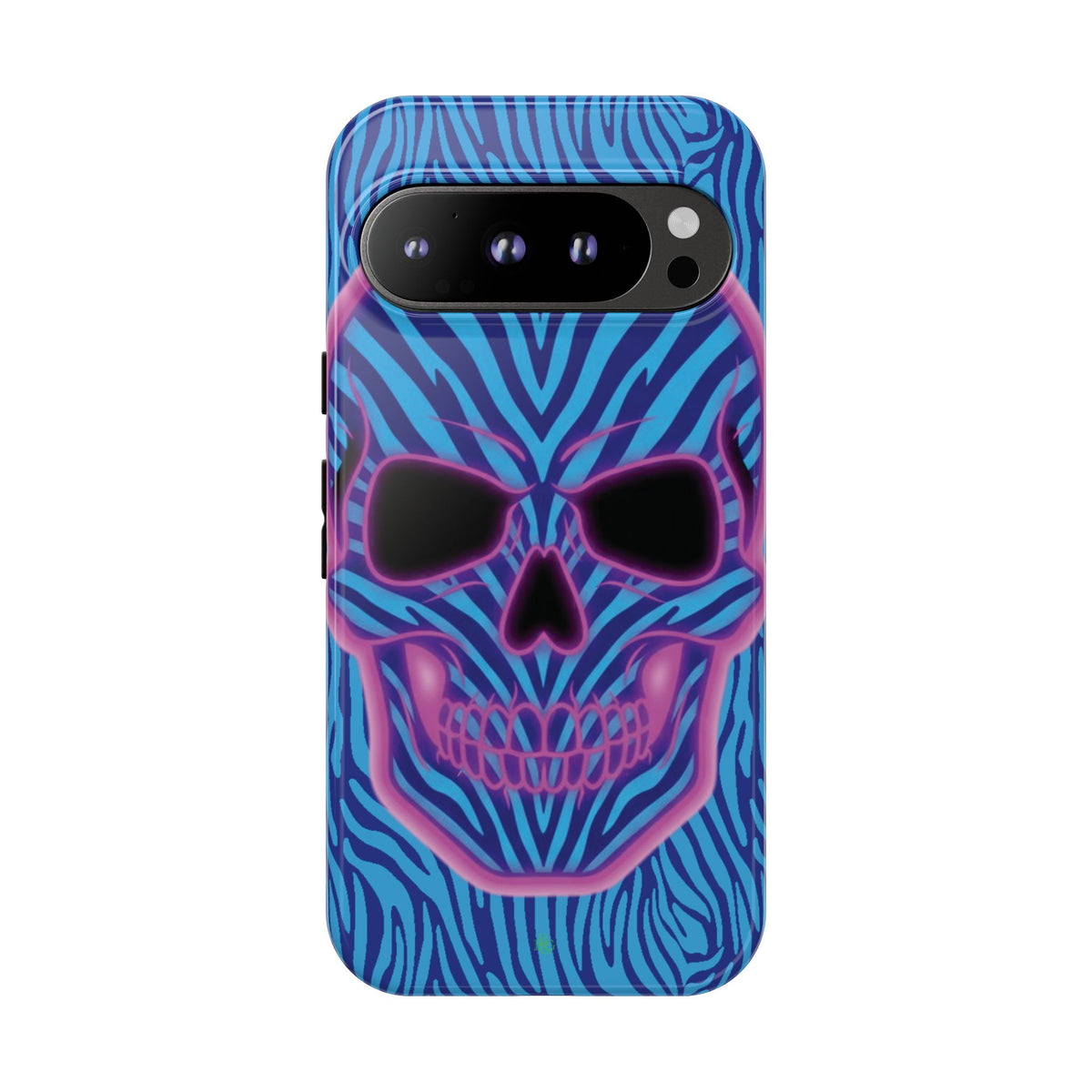 Neon Zebra Skull Tough Phone Case for iPhone, Galaxy, or Google Pixel
