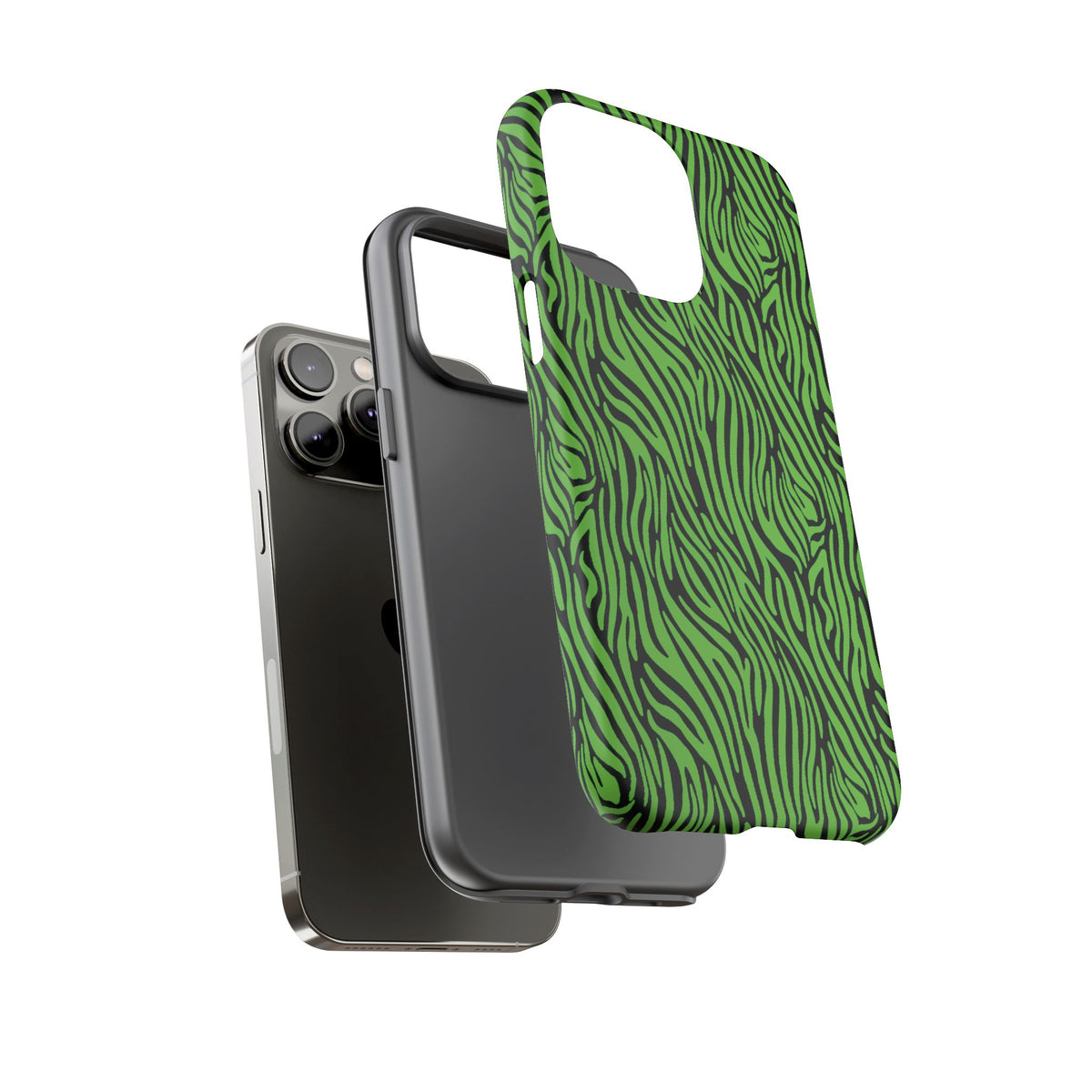 Neon Green Zebra Tough Phone Case iPhone, Galaxy, or Google Pixel