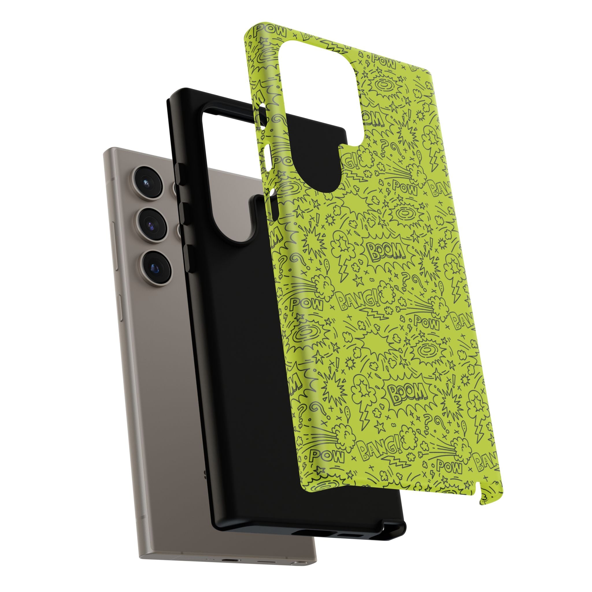 Neon Lime Wow Tough Case for iPhone, Galaxy, or Google Pixel