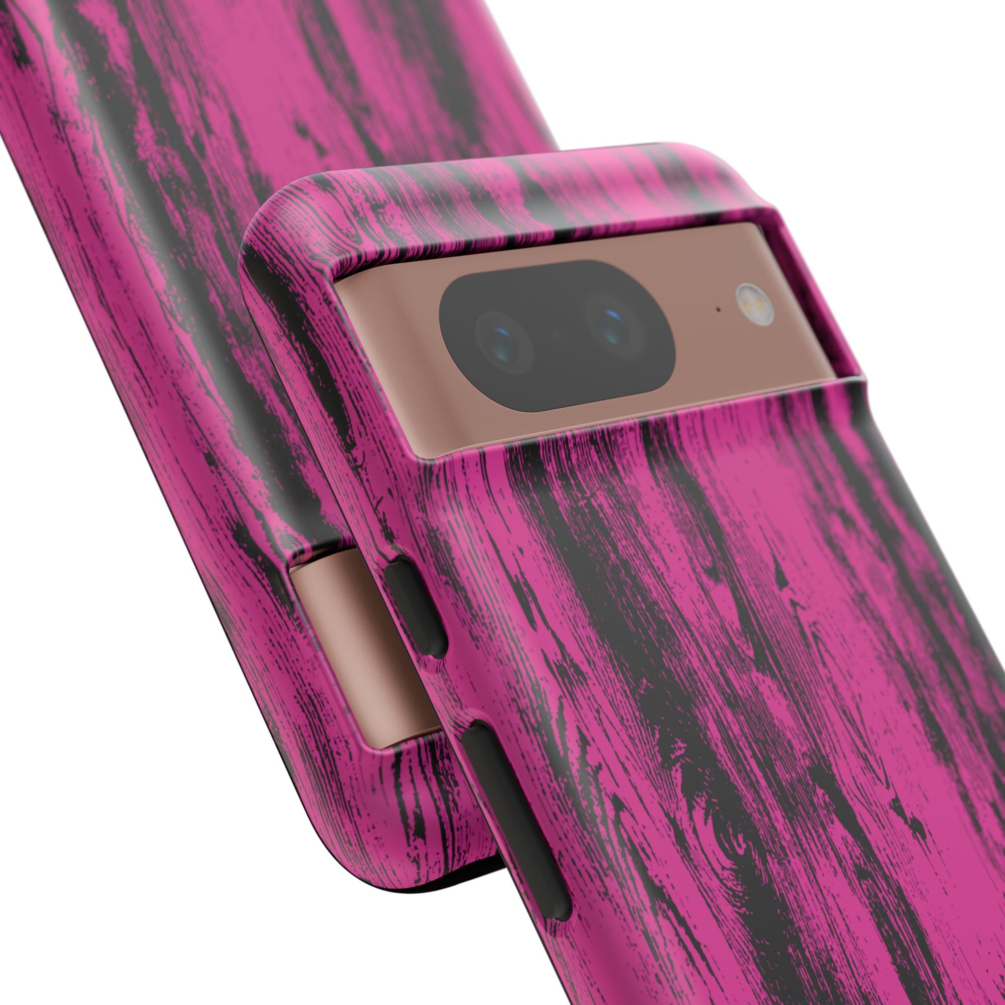 Hot Pink wood print Design Tough Phone Case for iPhone, Galaxy, or Google Pixel