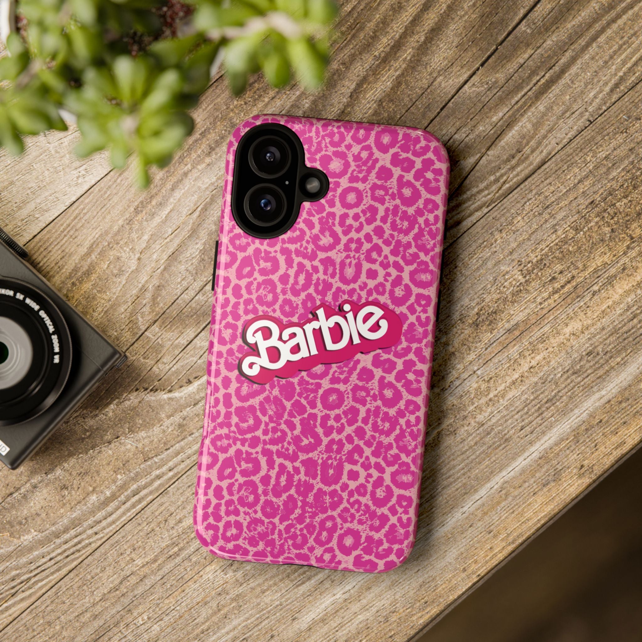 Hot Neon Pink Leopard Barb Tough Phone Case iPhone, Galaxy, or Google Pixel