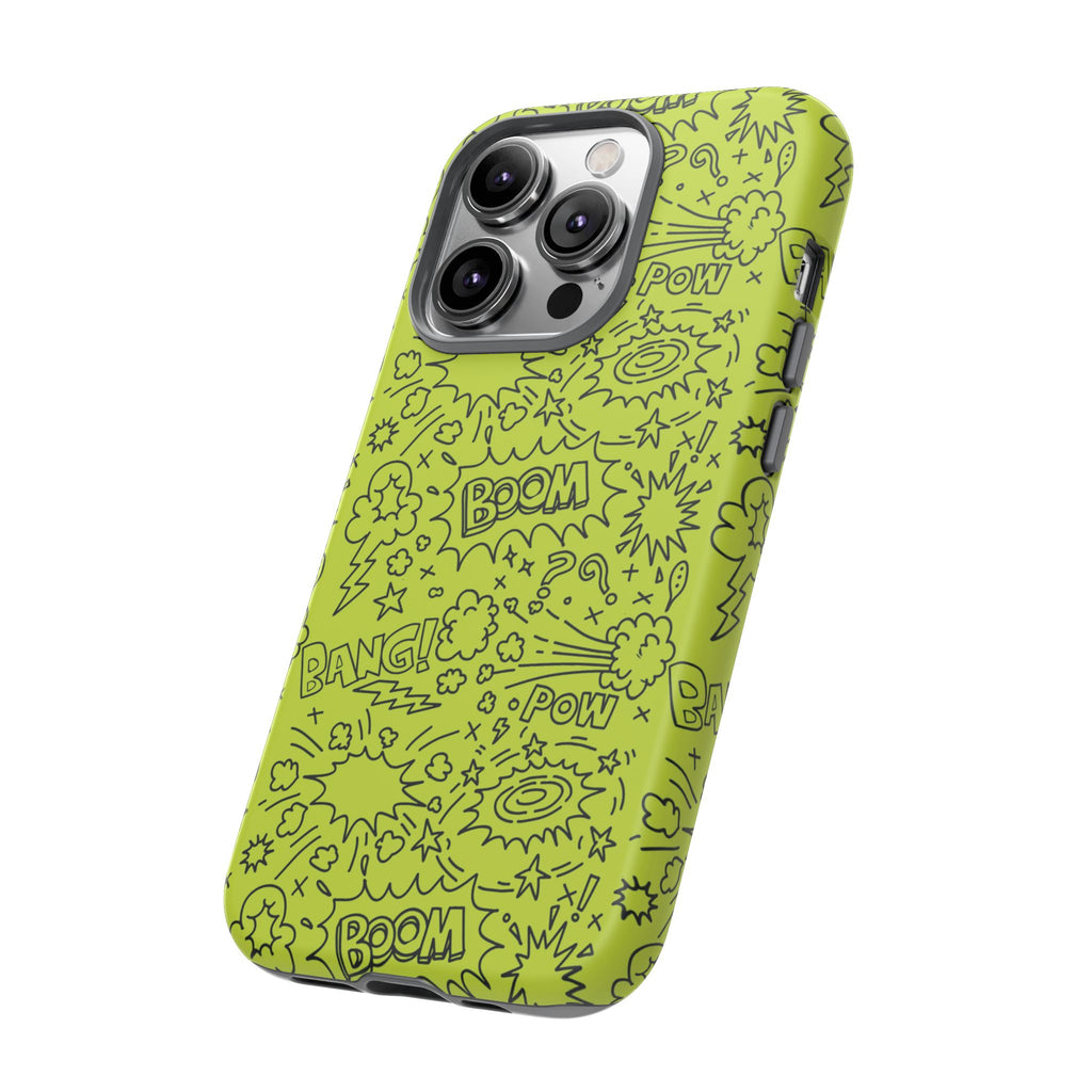 Neon Lime Wow Tough Case for iPhone, Galaxy, or Google Pixel