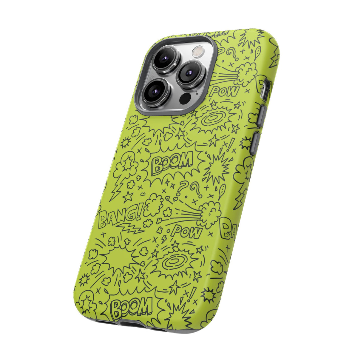 Neon Lime Wow Tough Case for iPhone, Galaxy, or Google Pixel