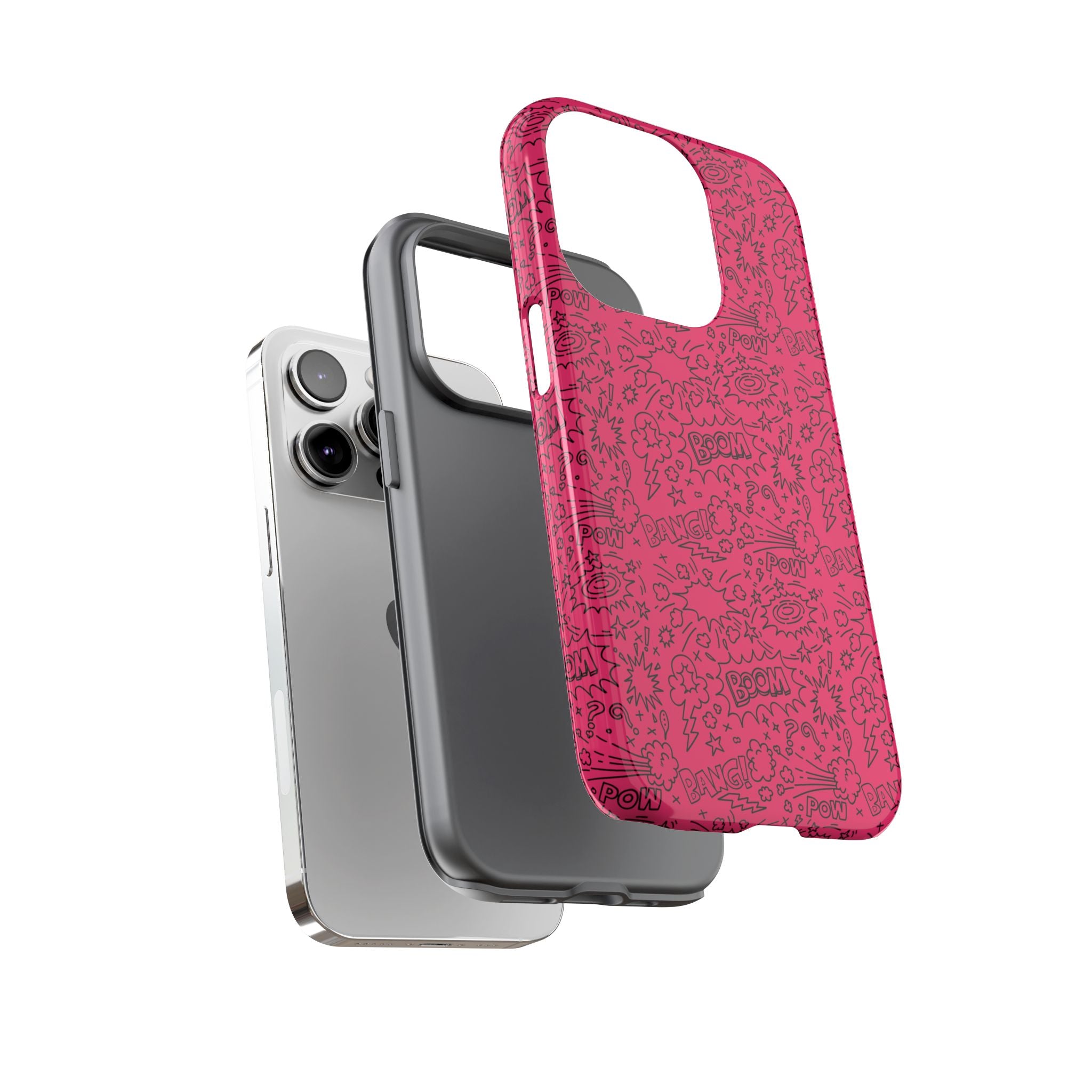 Pink Wow Tough Case for iPhone, Galaxy, or Google Pixel