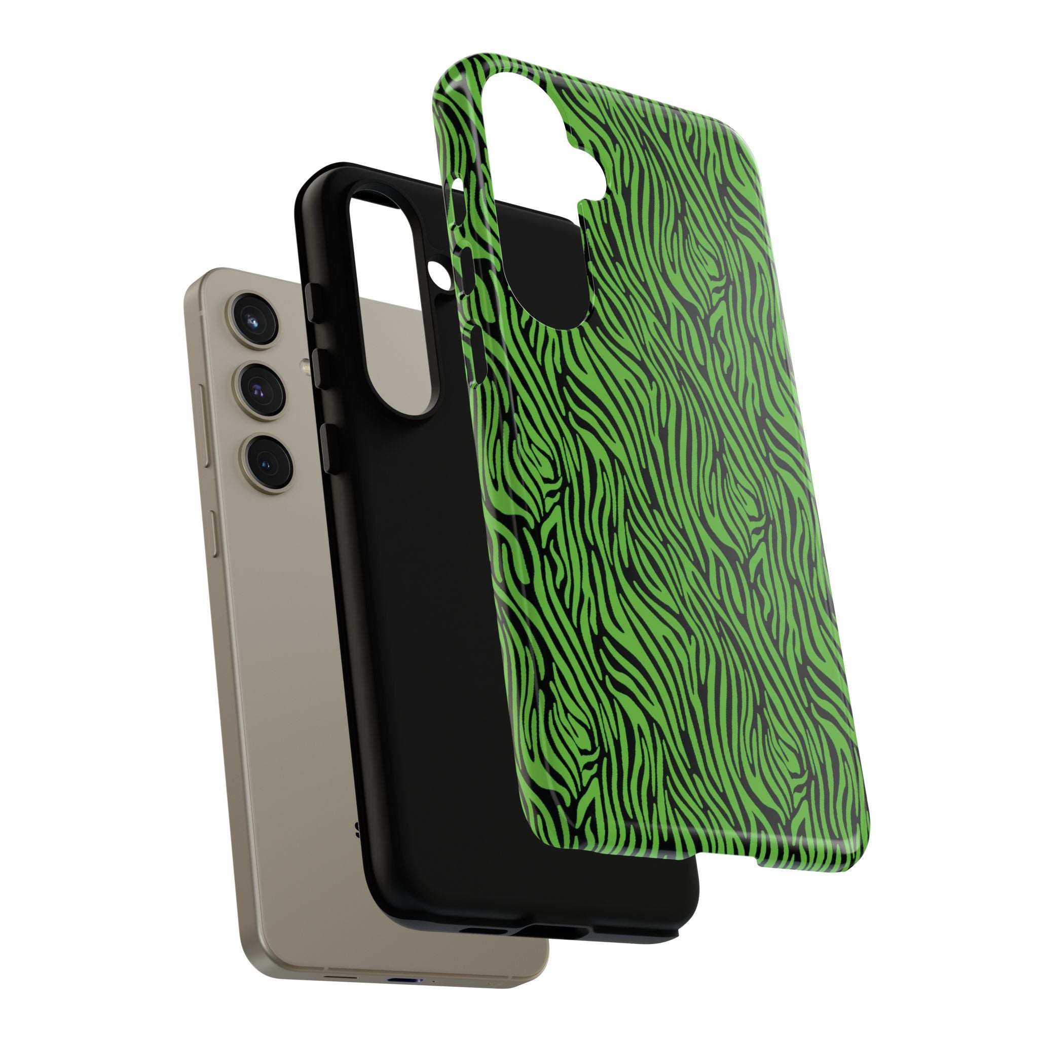 Neon Green Zebra Tough Phone Case iPhone, Galaxy, or Google Pixel