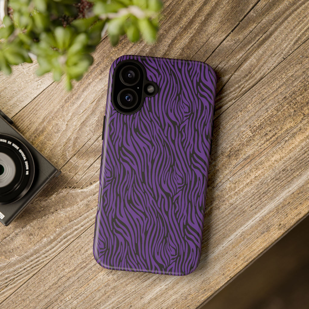 Purple Zebra Tough Phone Case for iPhone, Galaxy, or Google Pixel