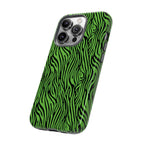 Neon Green Zebra Tough Phone Case iPhone, Galaxy, or Google Pixel
