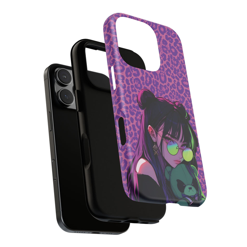 Purple Pink Leopard Kz iPhone, Galaxy and Google Tough Cases